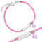 Maverton Kinder ID Armband 925 Silber mit Gravur + personalisierte Geschenkbox - Baby Armkette mit Anhänger - Namensarmband für Mädchen zur Geburt zur Taufe - Länge: 13-16 cm - Rosa - Elefant