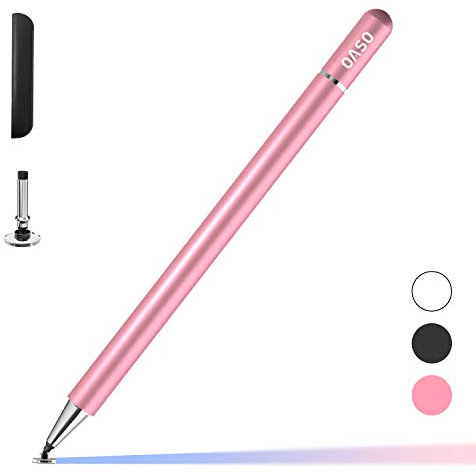 Eingabestifte Kapazitive Disc-Spitze Stift und Magnetkappe Kompatibel Mit Allen Touchscreens (Rosa)