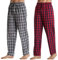 YUSHOW Lot de 2 Pantalon Pyjama Homme Coton Été Bas de Pyjama à Carreaux Vêtements de Nuit Confortable et Doux Détente Maison avec Poche