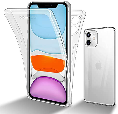 Cadorabo Hülle kompatibel mit Apple iPhone 11 Schutzhülle TPU Silikon Case 360 Slim Kratzfest Weiche Gummi mit Rundumschutz Case Hülle für iPhone 11 in Transparent