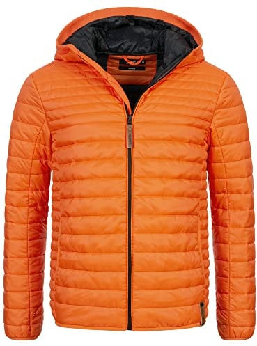 Indicode Herren Bowers Steppjacke in Daunenjacken-Optik | Winterjacke Übergangsjacke M, Orangeade