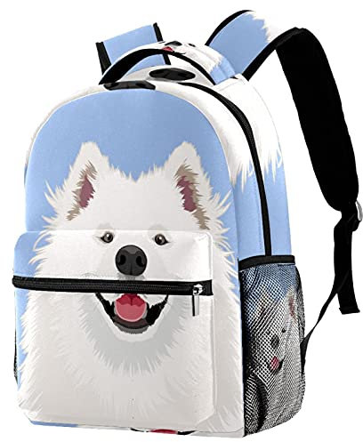 School Backpack Samoyed The Buddy Dog School Bag Cute Bookbags Twilled Cloth Rucksack Laptop Book Bag Anti Theft Casual for Girls Boys