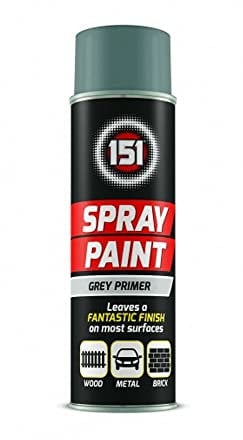 Swiss Signature 1 x 151 Grey Primer Multi-Purpose Spray Paint 250ml / 1x Pair of Disposable Gloves for Metal, Wood, Plastic, Walls, Aerosol Spray with Perfect Finish