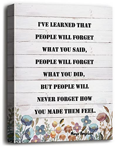 Leinwand-Kunst, Maya-Angelou-Zitate, inspirierendes, motivierendes Zitat, Leinwanddrucke, Poster, Wandkunst für Heimdekoration, Geschenk für Zuhause und Büro, Dekoration, Größe 30,5 x 38,1 cm