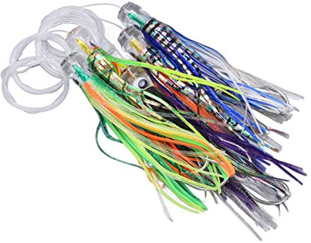 01 02 015 Esca da traina in Acrilico, 6 Pezzi/Set Set di Esche da traina Artificiali in Acciaio al Carbonio Naturale, con Custodia per la Pesca in Mare