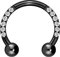 PIERCINGLINE Ohr-Piercing Titan Hufeisenform 10 Kristalle Piercing Nase Septum Helix Tragus Schwarz 8 mm