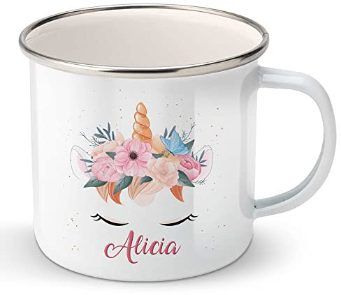 1.Taza unicornios para niña personalizada con su nombre, regalos de unicornios para niñas (Unicornio 1)