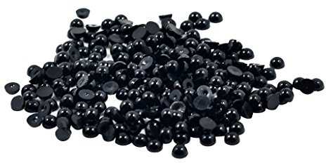 Schwarze Halbperlen, flache Rückseite, Cabochon, 4 mm, 300 Stück