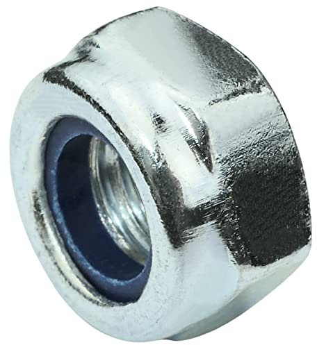 AERZETIX - C58261 - Set di 10 dadi esagonali di bloccaggio M10 - dadi autobloccanti con anello in nylon - filettatura metrica - in acciaio zincato - colore argento