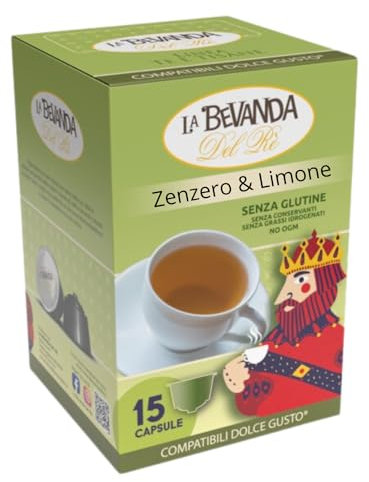La Bevanda Del Re – 15 Capsule Solubili - Compatibili DG - ZENZERO E LIMONE