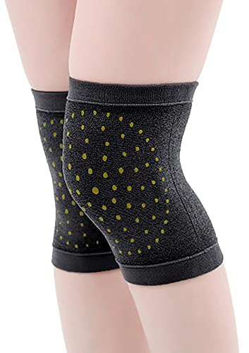 Unisex Wermut Selbsterhitzung Knieschützer Dünne Kurze Kälteschutz Knieschone Kniebandage aus Kaschmir Gelenkschutz Anti-Rutsch Knieorthese Winddicht hohe Elastizität Kniewärmer für Herbst Winter