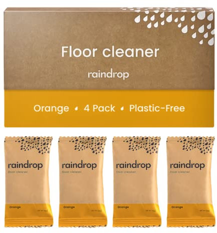 Raindrop Clean Plastic Free Power Mop Floor Cleaner Refills 4x 450ml