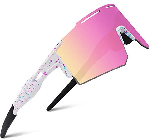 BangLong Fahrradbrille Winddicht Sonnenbrille Herren Damen TR90 Rahmen, UV400 Sportbrille für Schnelle Radfahren Laufen Golf Mtb Baseball Outdoorsport Fahrrad