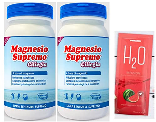 Magnesio Supremo Ciliegia 150 gr (2 confezioni) + Omaggio H2O