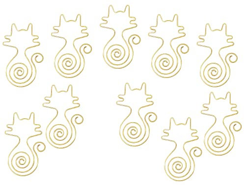 Katze Jumbo Büroklammern (7,6 cm, 10 Stück goldene Büroklammern) große Büroklammern Jumbo farbige Büroklammern Bürobedarf niedliche Büroklammern