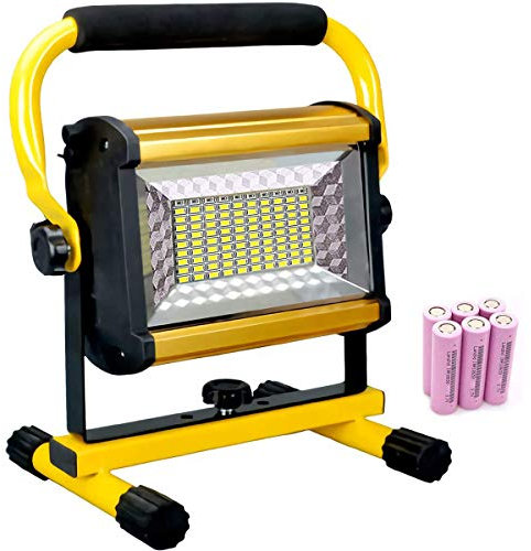 Lampe de Travail LED sans Fil Rechargeable Projecteurs Portables LED 100 W Projecteur 8000 lumens étanches pour Camping, randonnée, réparation de Voiture d'urgence, éclairage de Chantier,