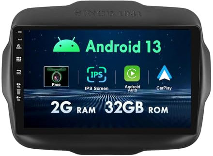 MISONDA Autoradio Android 14 Per Jeep Renegade 2015-2020 - GPS Navi Carplay 2G+32GB - Rear camera - 9 inche IPS - Support DAB/Steering wheel control/WiFi/Bluetooth/Mirrorlink/USB/RDS