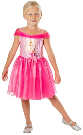 Rubie's Barbie Ufficiale - Costume da ingresso di gamma Barbie per bambini, taglia 3-4 anni, vestito con tutù tipo ballerina rosa, per Halloween, carnevale, Natale