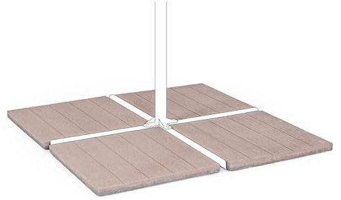 Decor Space Sockel aus Zement, 20 kg, für Garten-Sonnenschirm, quadratisch, Kies, 50 x 50 cm (Birkenzement)