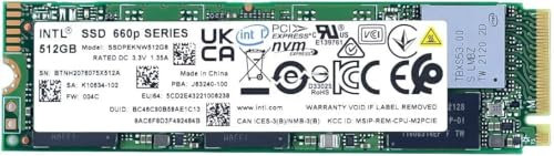 Intl SSD 660P Series, 512GB M.2, 80mm PCI Express 3.0 x4 SSDPEKNW512G8H