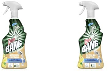 Cillit Bang Natürlicher Kraftreiniger Bad – Gegen Kalk & Schmutz – Inhaltsstoffe zu 100% natürlichen Ursprungs – 1 x 750 ml Badreiniger (Packung mit 2)