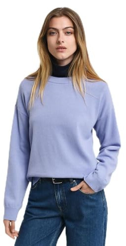 GANT Damen Superfine Lambswool C-Neck Pullover, Clear Sky, Medium