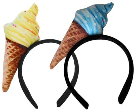 2 Stück Eis-Stirnband Make-Up-Stirnband Eis-Mädchen-Stirnbänder Haarbänder Für Frauen Cosplay Party-Stirnbänder Damen-Stirnbänder Für Haare Stirnbänder Für Frauen Kurze