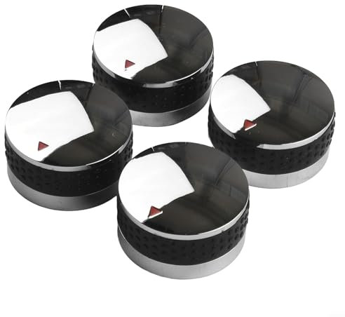 CWOQOCW 4pcs Cooker/Oven/Grill Control Knobs and Adaptors Replacement for BBQ Gas Grills (58mm)