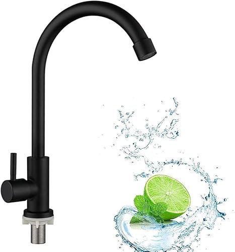 Grifos para Fregadero, Grifo de Cocina, Acero Inoxidable Grifo de Cocina, Negro Grifo de Cocina, Grifo Fregadero con Caño Alto, Accesorios de Cocina para Cocina o Baño, Salida de Agua Alta