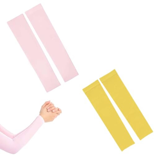 2 Paia Manicotti Braccia per Bambini Maniche per Braccio Protezione Solare Anti UV Manicotti Pallavolo Ciclismo Compressione Maniche Anti-Taglio Anti-UV Compresse in Seta di Ghiaccio Compressa