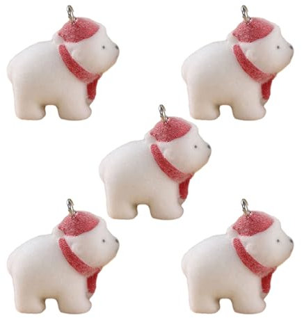 VOCUE Lot de 5 porte-clés en forme d'ours polaires 3D pour clés - Fait à la main