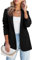 Oyamiki Summer Jackets for Women UK Lightweight Oversized Lapel Black Blazer Open Front Suit XL