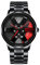 Auto-Uhren für Herren, wasserdicht, Edelstahl, Quarzuhr, sportliche Herrenuhr mit Autoraden-Design, Herren-Raduhr, Geschenke für Herren, rot, Armband