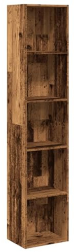 vidaXL Bookcase Old Wood 40x30x189 cm Engineered Wood | Plenty of space for books and knick-knacks, Sleek lines suit any trendy decor,