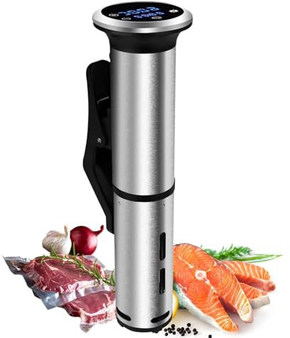 HmLotd Mijoteuse Basse température, Machine de Cuisson sous Vide Basse température, Conception de Panneau à écran Tactile, Chauffage par Circulation à 360 °, Facile à démonter pour Le bœuf
