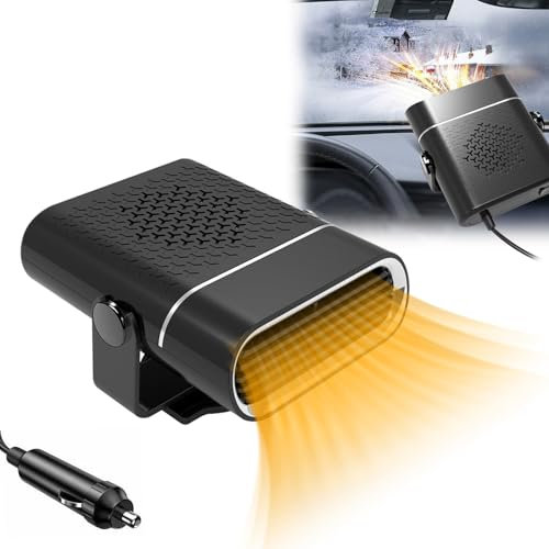 Horuili® Riscaldatore per Auto, riscaldatore per Auto da 120W, Ventilatore Portatile per Auto, Ventilatore per Auto 2 in 1 per Il Riscaldamento e Il Raffreddamento, defangatore per Parabrezza