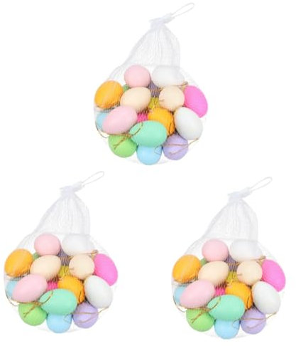 PRETYZOOM Künstliches Osterfestes 3 Sätze Bunt Bemalte Eier Bastelset Basteln Für Easter Egg Easter Gadgets Vorgeben Bastelbedarf Für Graffiti- Mit Seil 40 Stück * 3 Ostereier Färben Und Malt