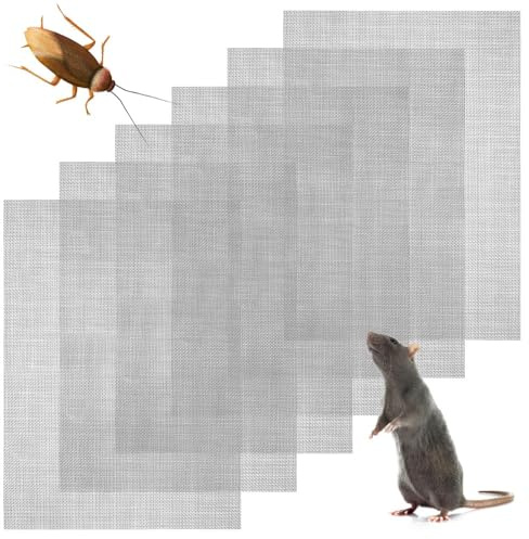 6 Stück Nagetiergitter-Blech, 304 Edelstahl, gewebte Drahtgitterplatten, 20 Maschen, feines Drahtgeflecht zum Blockieren von Nagetieren, Insekten in Ihr Zuhause (8 x 6 cm)