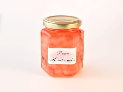 Rosen-Kandiszucker 200 g mit Rosenknospen verfeinert - Ideal zum Süßen von Tee -