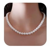 RadiVibe Collana Girocollo di Perle per Donna: Collane di Perle con Filo di Perle Bianche Regolabile, Gioielli di Lusso per Compleanni e Occasioni Speciali