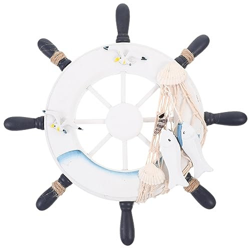 GLEAVI Decorazione di pareti di ancoraggio nautico arredamento decorazioni a tema decorativo decorazione della parete ornamenti mare ancora ornamentale timone legno di pino