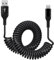 1PCS Coiled USB A to USB C Cable - 6FT Retractable Android Auto Cable, USB A to USB C Phone Charger Cables Fast Charging, Coiled USB C Cables for iPhone 15 16, Samsung and Android Chargers
