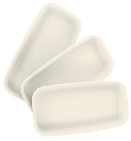 TOYANDONA 3pièces Lot de Plateaux Rectangulaires Plastique pour Pots De Fleurs Supports Étanches pour Bonsaïs Assiettes De Récupération Eau Beige Intérieur Anti-Fuite Et Durables pour Plante