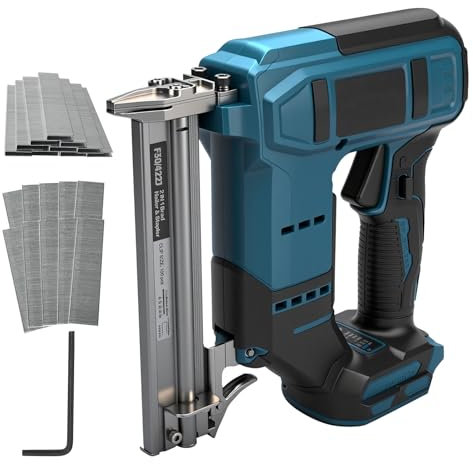 TALOEYH - Cloueuse sans fil Brad Clouer, agrafeuse sans fil compatible avec batterie 18 V, pistolet à clouer électrique 2 en 1 avec 1000 clous droits et 1000 clous en forme de U, pour tapisserie
