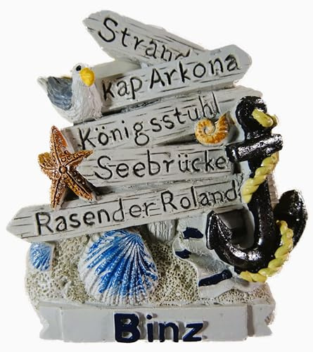 Magnet Souvenir Wegweiser Binz Kap Arkona 7,5 x 7 cm Kühlschrankmagnet Deko GCG M16