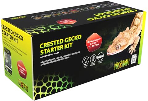 Exo Terra Crested Gecko Terrarium Accessory Kit – Habitat Supplies for Juvenile & Adult Crested Geckos