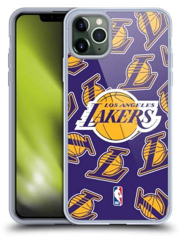Head Case Designs Officially Licensed NBA Patterns Los Angeles Lakers Gel Case [Military Grade Protection] Compatible with Apple iPhone 11 Pro Max and Compatible with MagSafe