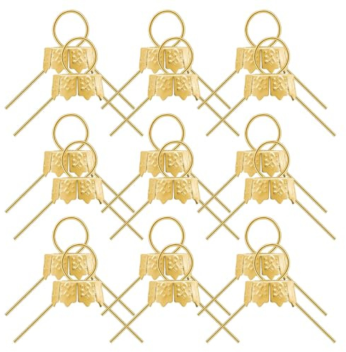 EPIGEIST 100 Stück Teiliges Goldene Christbaumkugel Ersatzkappen aus Metall Electroplattierte Ornament Hütchen Leichte Weihnachtsbaum Aufhänger für Porzellan Glas und Dekorationen Vintage