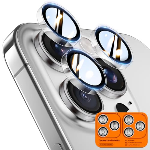 TOCOL 2 Pack for iPhone 13 Pro Max/iPhone 13 Pro Camera Lens Protectors | Individual Tempered Glass Protectors, Easy Installation, Case Friendly, Anti-Scratch, HD Night Shooting Mode, Clear