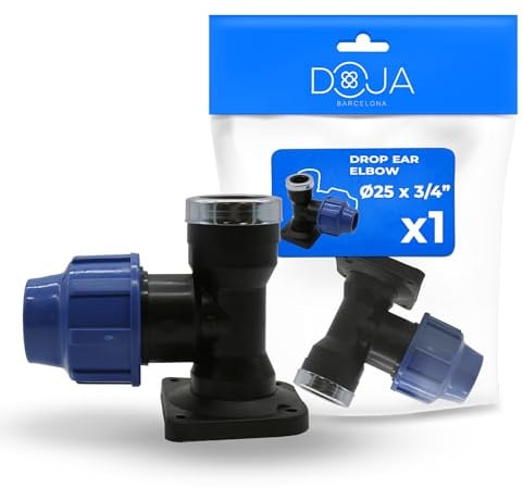DOJA Barcelona PP Klemmverbinder Wandwinkel Innengewinde - 25x3/4 - Fitting für PE Rohr Wasserleitung, Einfache Montage mit Sicheren Verschraubungen, Zuverlässiger Wandanschluss mit Schutz